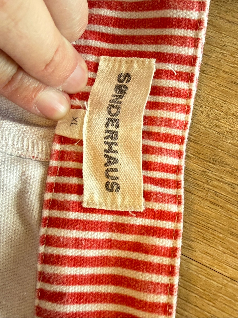 Sonderhaus Daphne Barrel Leg Red Striped Pants Artsy Scandi 100% Cotton XL - Picture 10 of 13